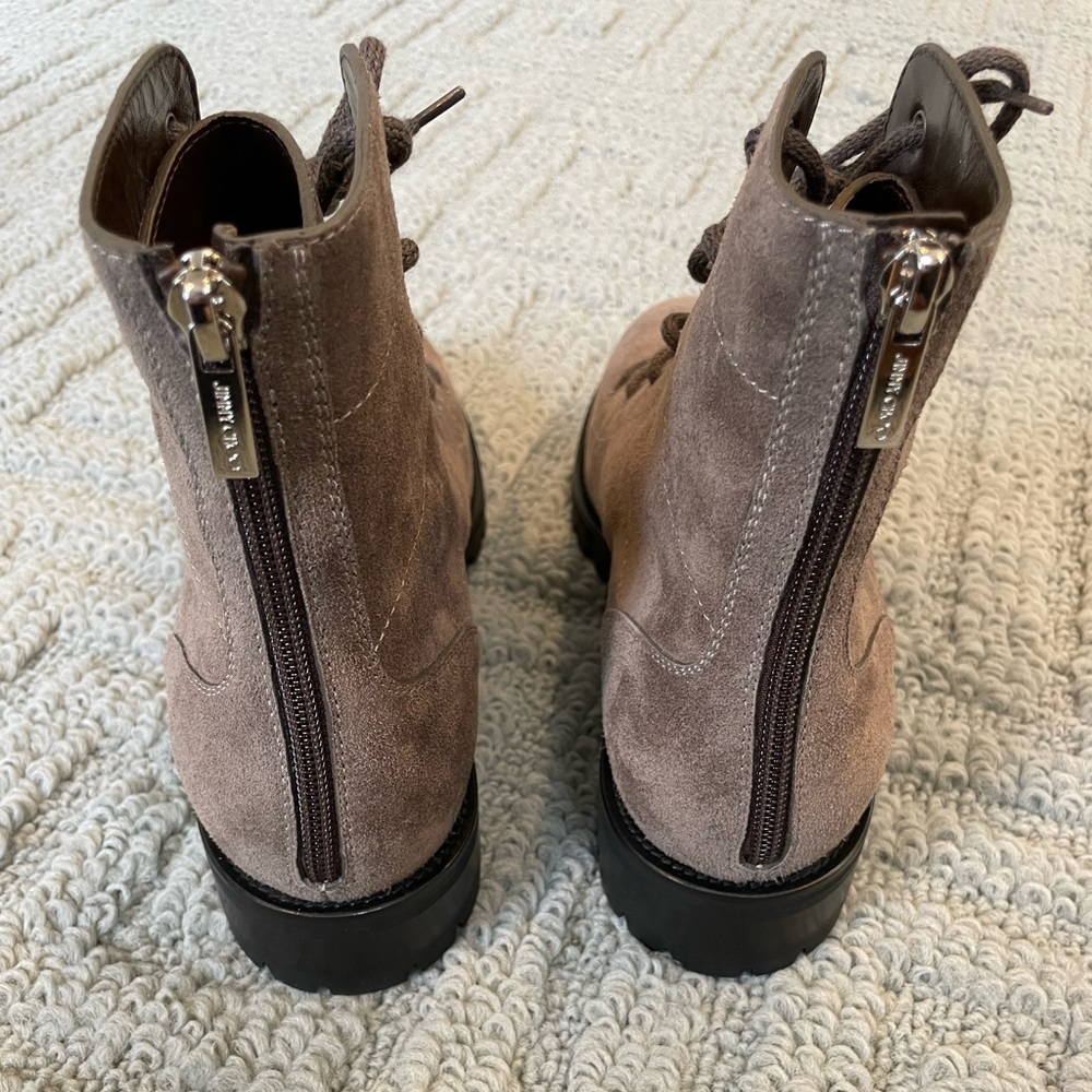 Brand New Jimmy Choo Bren Flat Mink Silver Combat Boots 40 Crystal - Picture 6 of 10